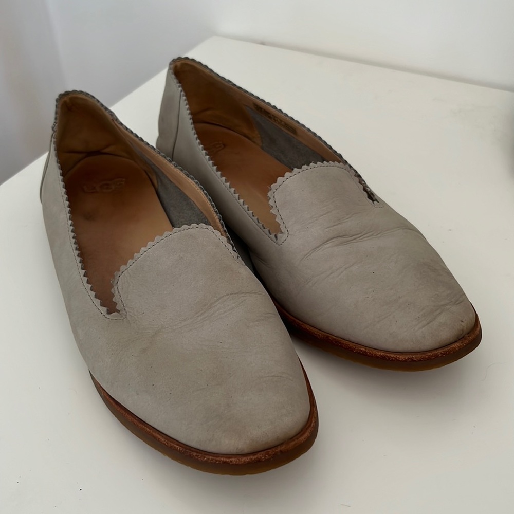 UGG Australia Vista Loafer Style Leather Flats Grey Size 10